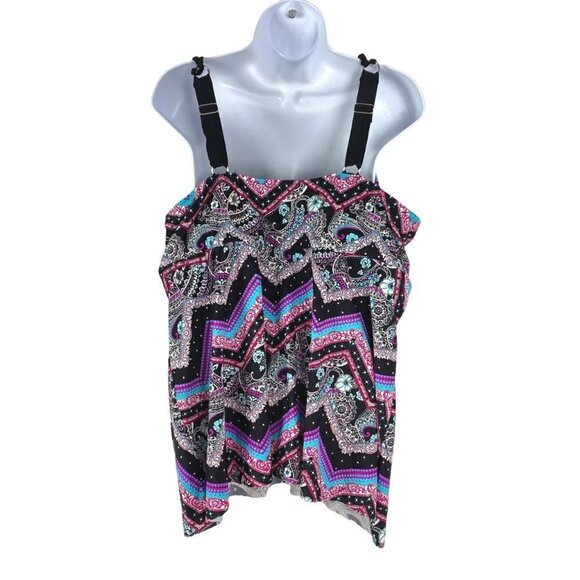 Catherines Tankini Swim Top Paisley Floral Multicolored Women's Size 20W - Picture 4 of 8